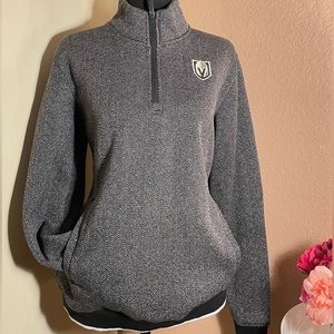 NHL Womens Quarter Zip Pullover Herringbone Sweatshirt - Size M